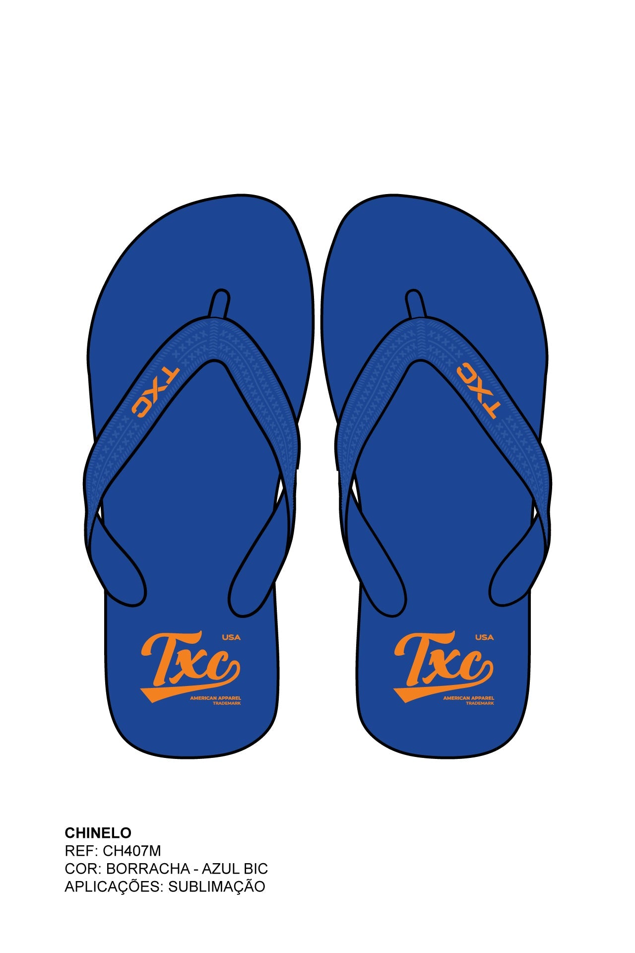 CHINELO TIRA BORRACHA ESTAMPADO CH407M - TXC