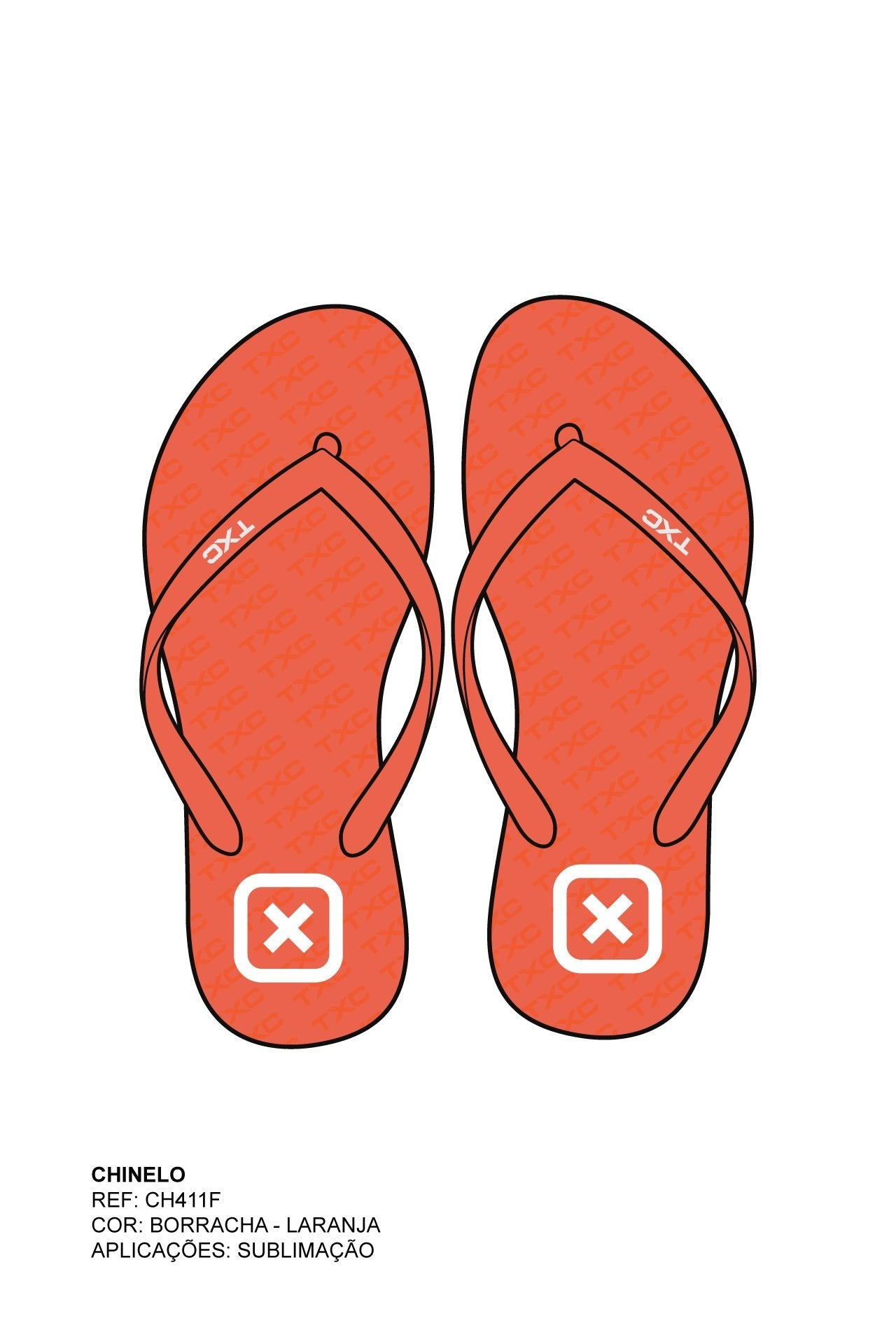 CHINELO TIRA BORRACHA ESTAMPADO CH411F - TXC