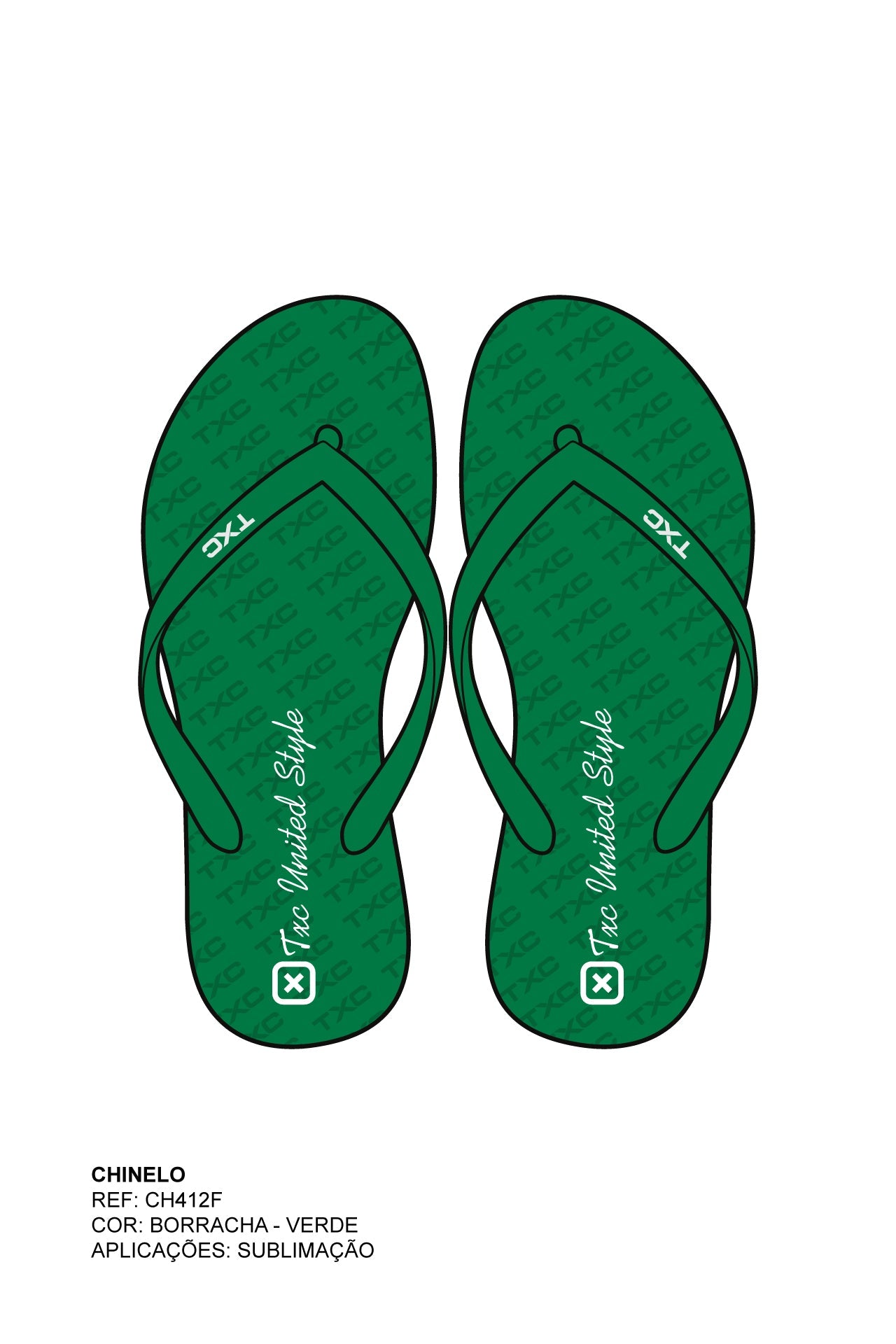 CHINELO TIRA BORRACHA ESTAMPADO CH412F - TXC