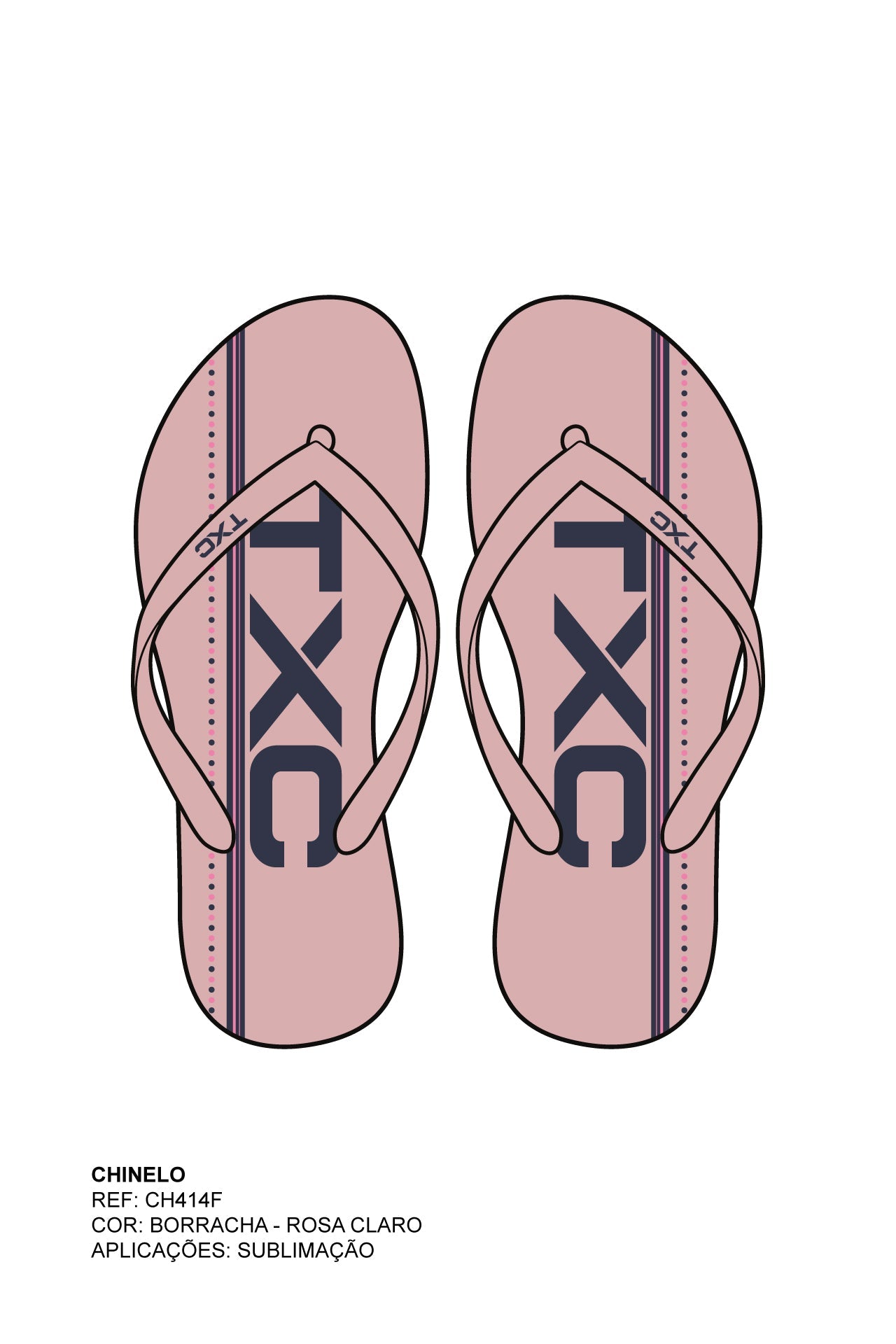 CHINELO TIRA BORRACHA ESTAMPADO CH414F - TXC