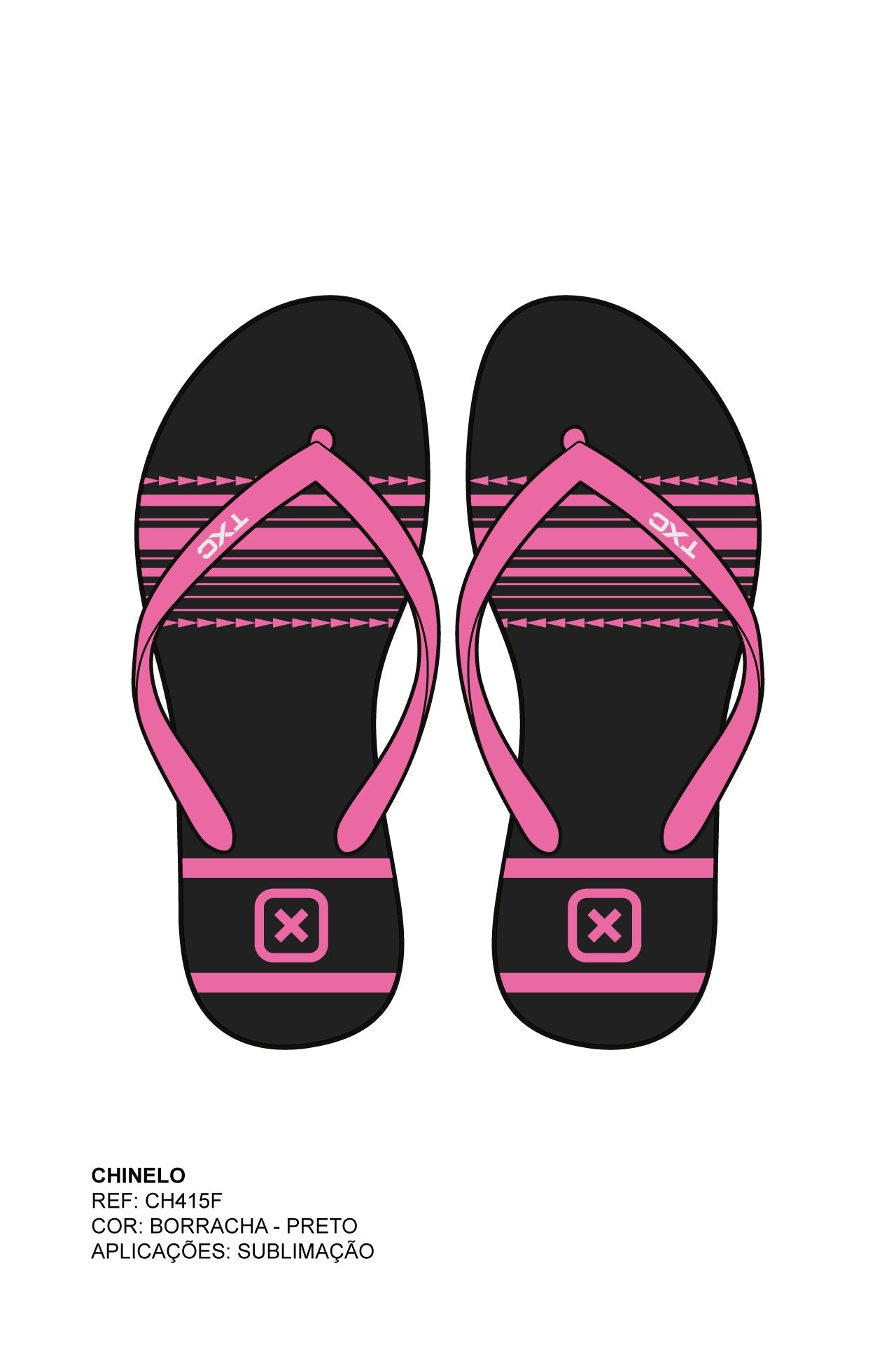 CHINELO TIRA BORRACHA ESTAMPADO CH415F - TXC