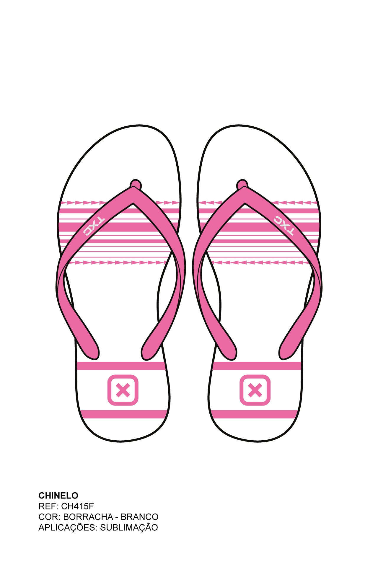 CHINELO TIRA BORRACHA ESTAMPADO CH415F - TXC