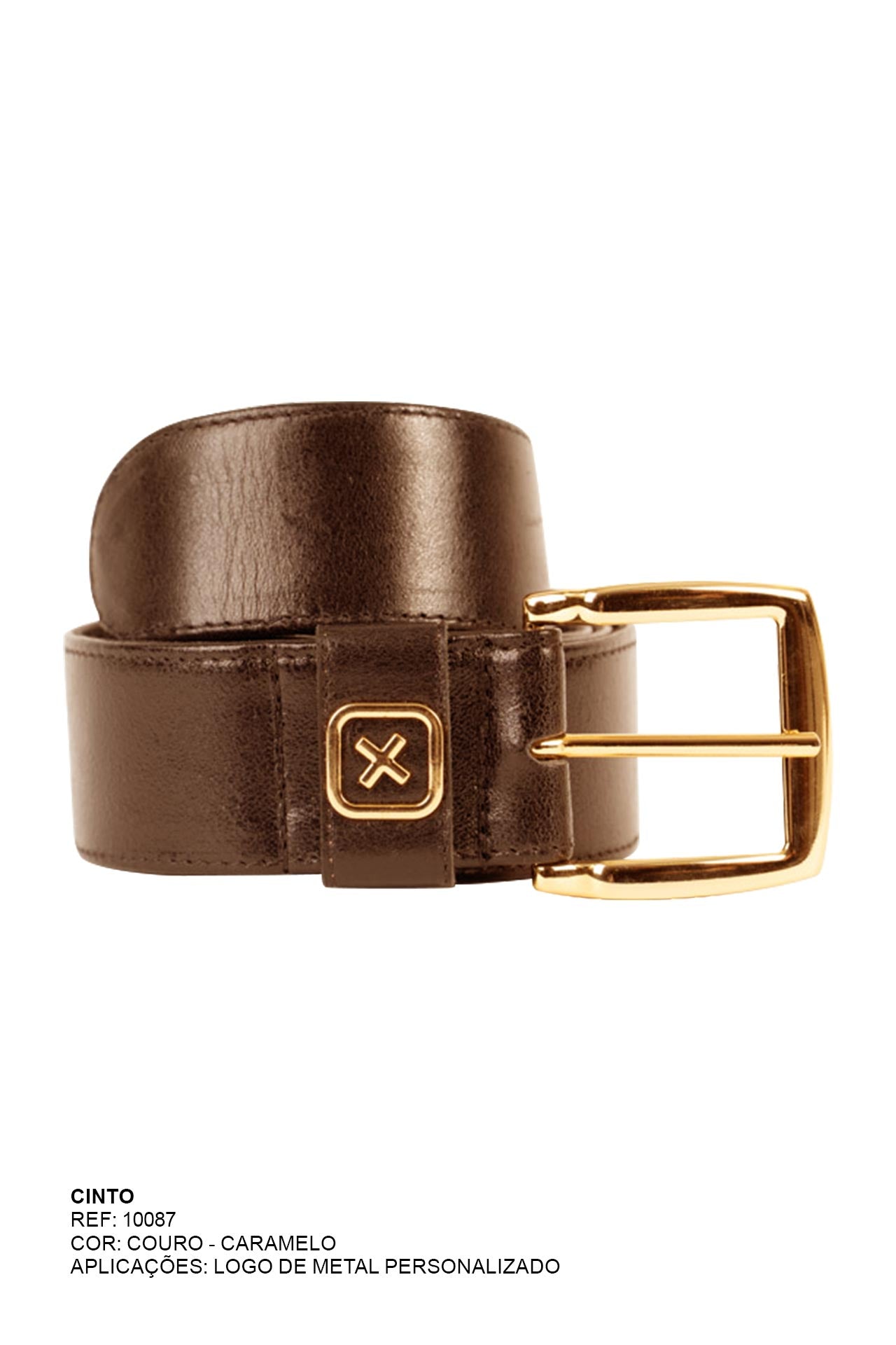 CINTO COURO LOGO VAZADA 10087 - TXC
