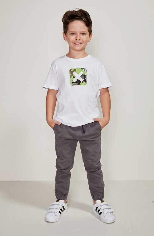 Camiseta Infantil Logo Camuflada Custom X - 14236