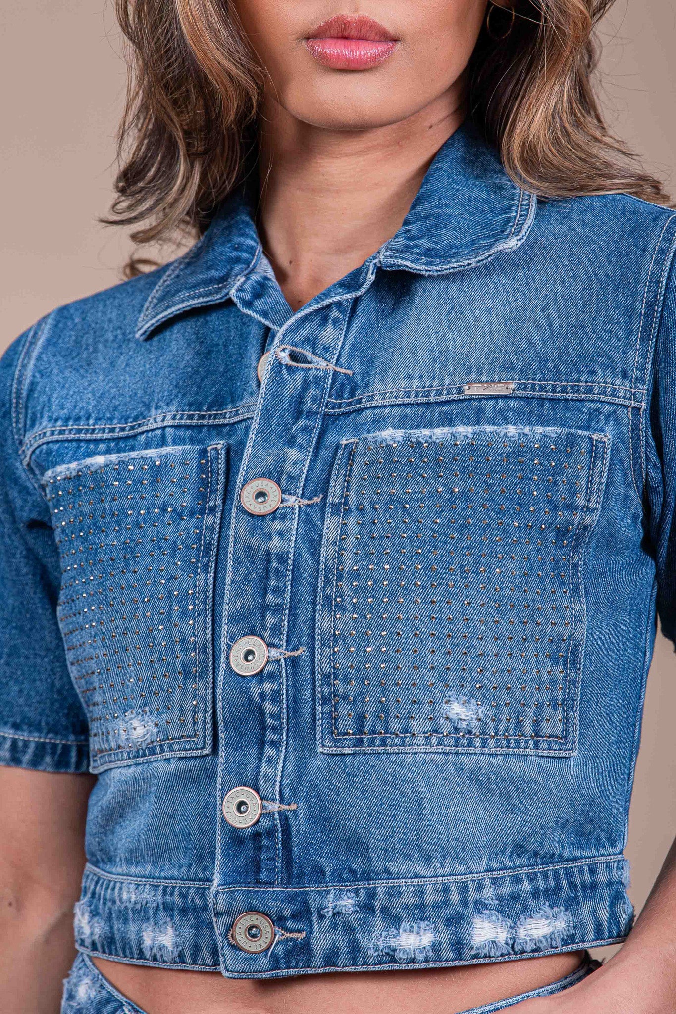 Jaqueta Cropped Extra Denim | 7294 - TXC
