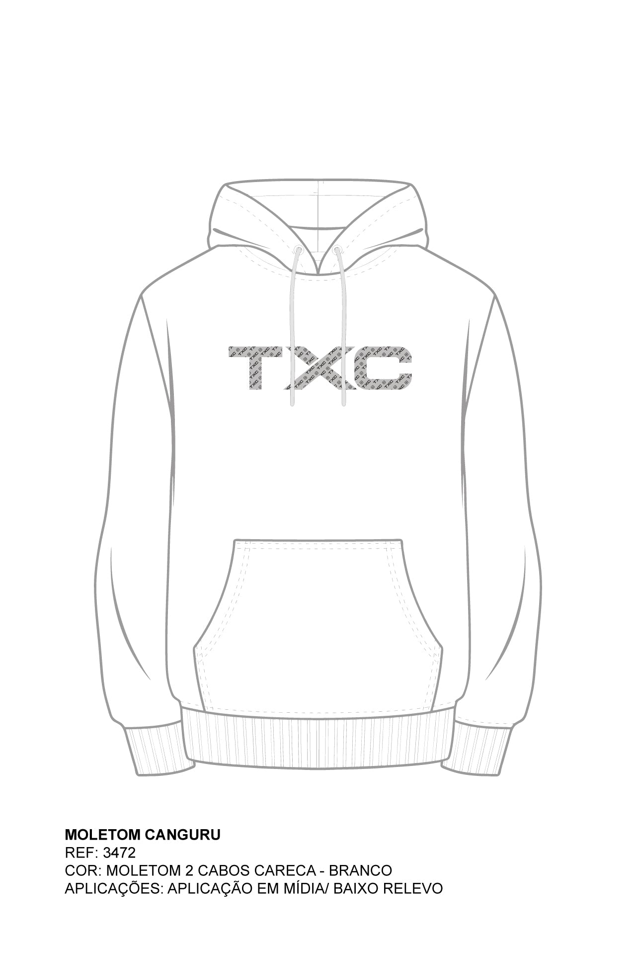 MOLETOM CAPUZ BORDADO 3472 - TXC