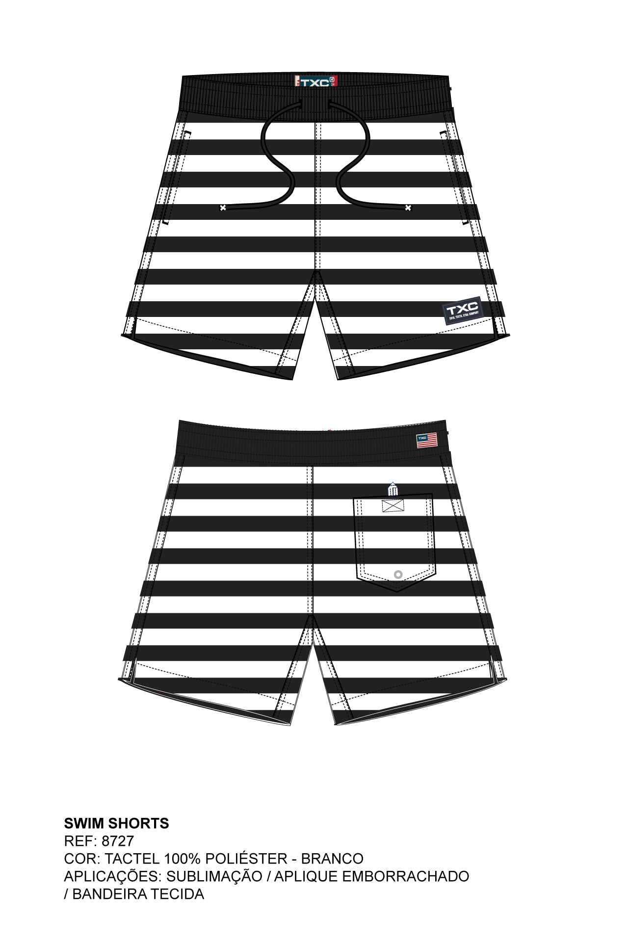 SHORT SWIM TACTEL ESTAMPADO 8727 - TXC