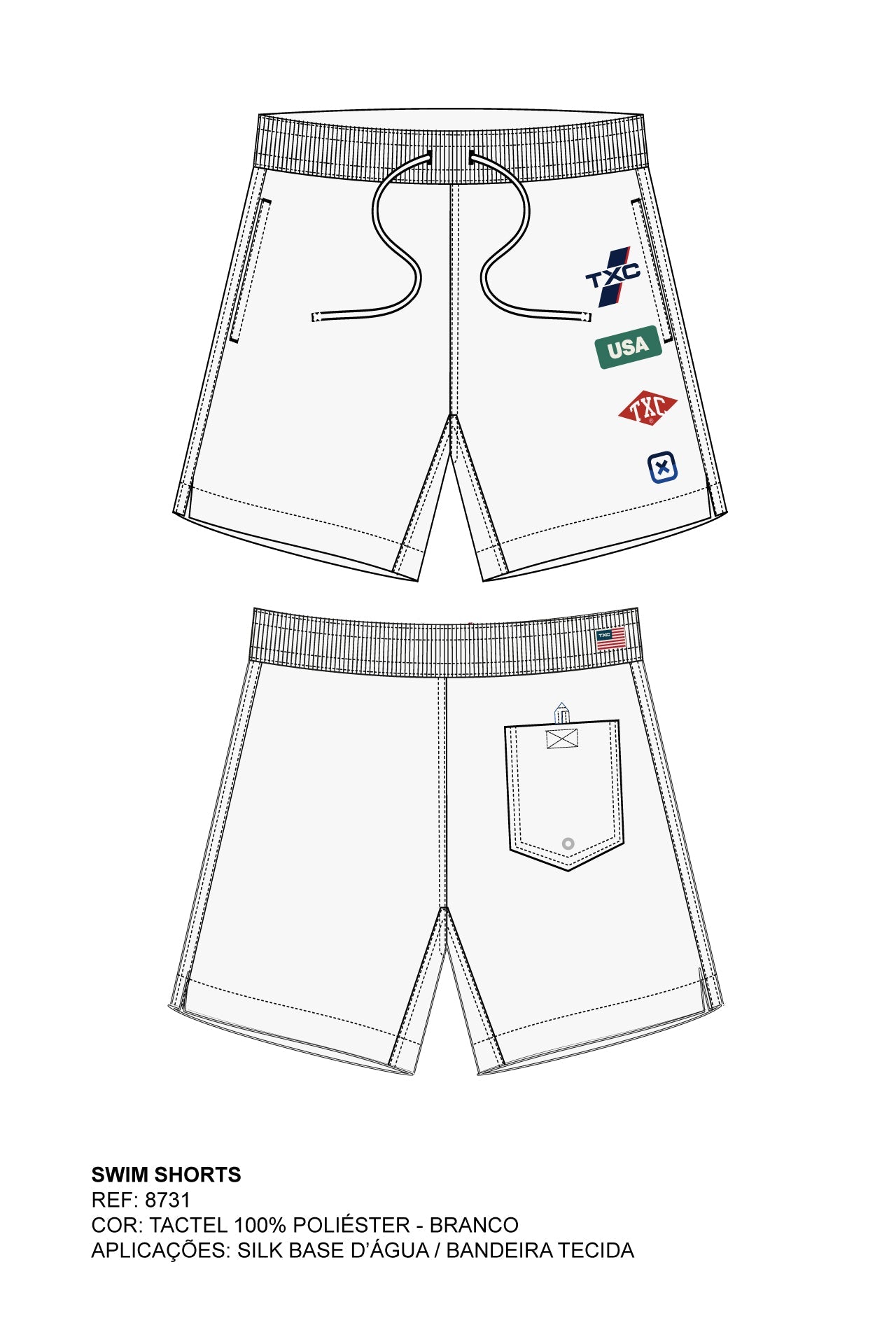 SHORT SWIM TACTEL ESTAMPADO 8731 - TXC