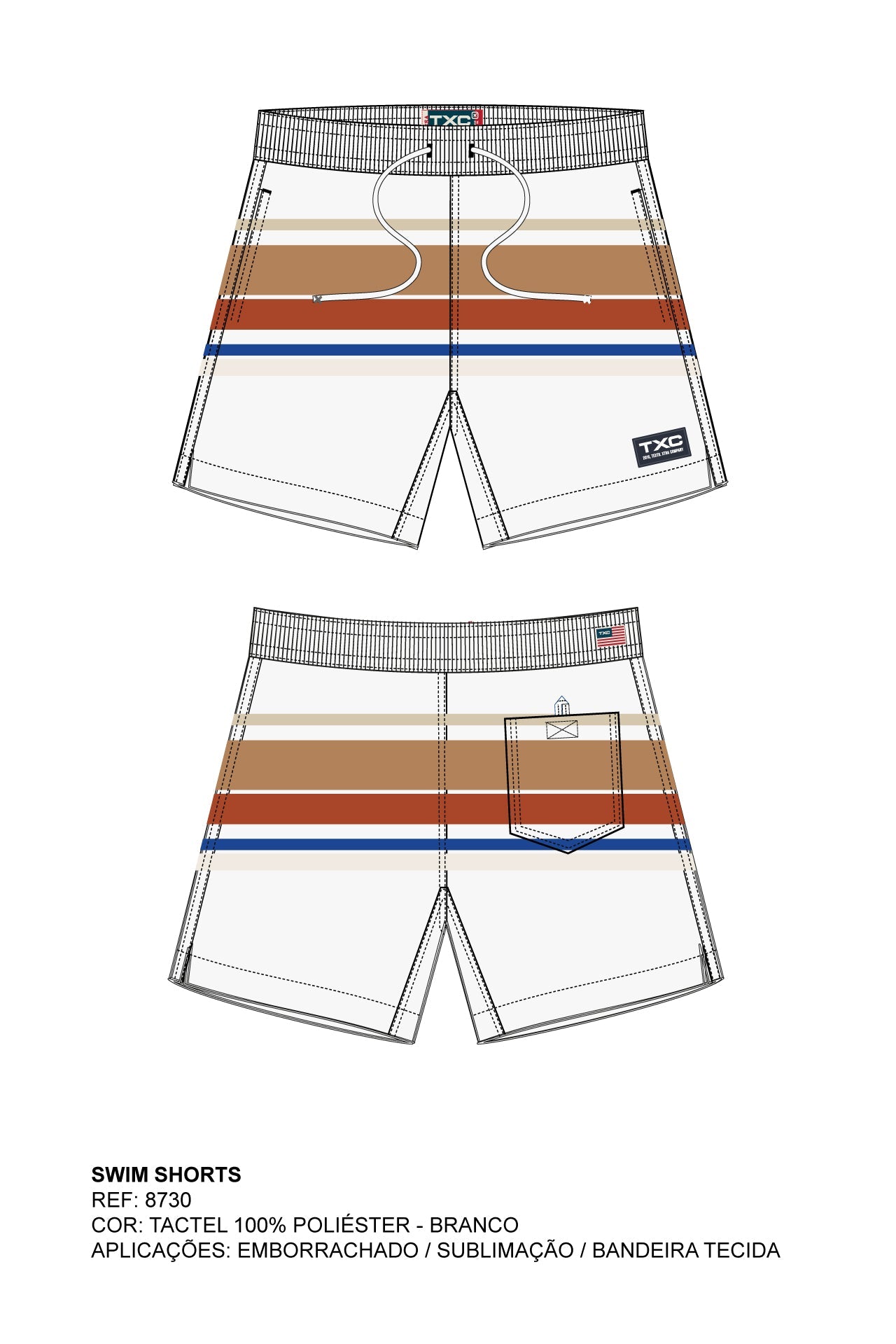 SHORT SWIN TACTEL ESTAMPADO 8730 - TXC