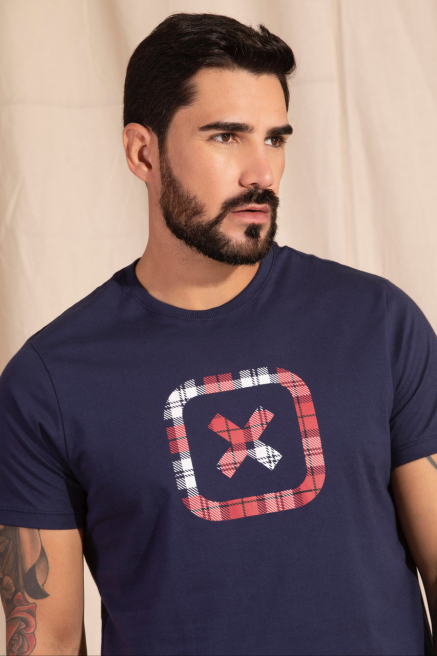 Camiseta masculina Logo TXC em xadrez | 191809