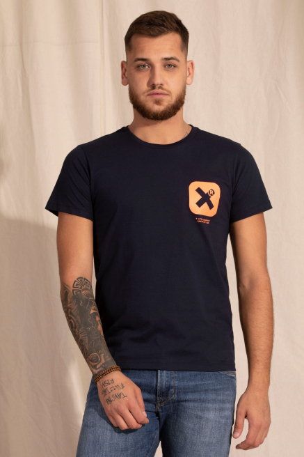 Camiseta masculina TXC detalhe em laranja neon | 191837