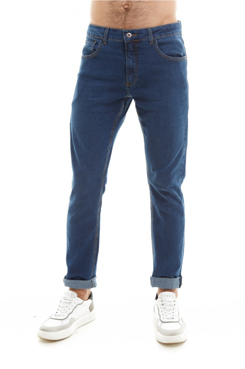 SIMWOOD-COOLMAX Jeans de tecido masculino, secagem rápida